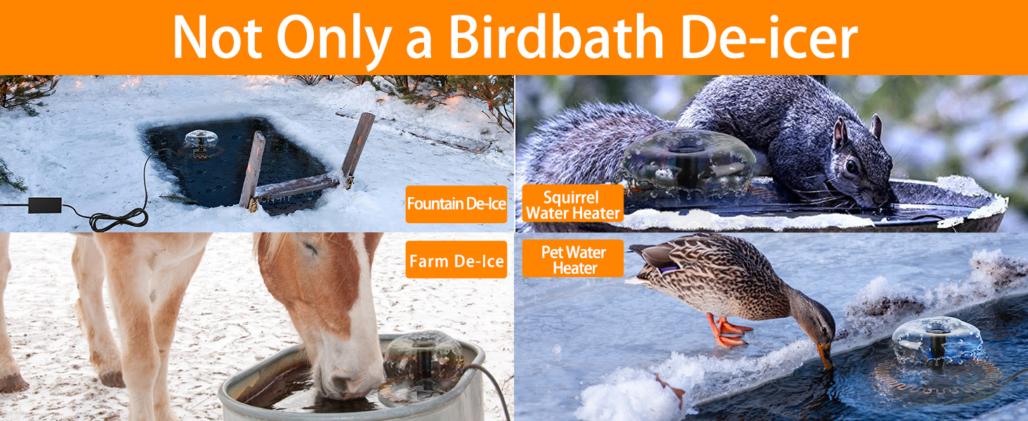 AISITIN 2023 Upgrade Bird Bath Heater with Fountain Pump