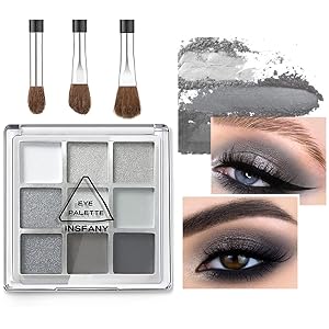 9 Colors Bule Eyeshadow Palette,Highly Pigmented Mattes Shimmers Naked Powder