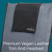 The leather trims are vegan and of high quality.