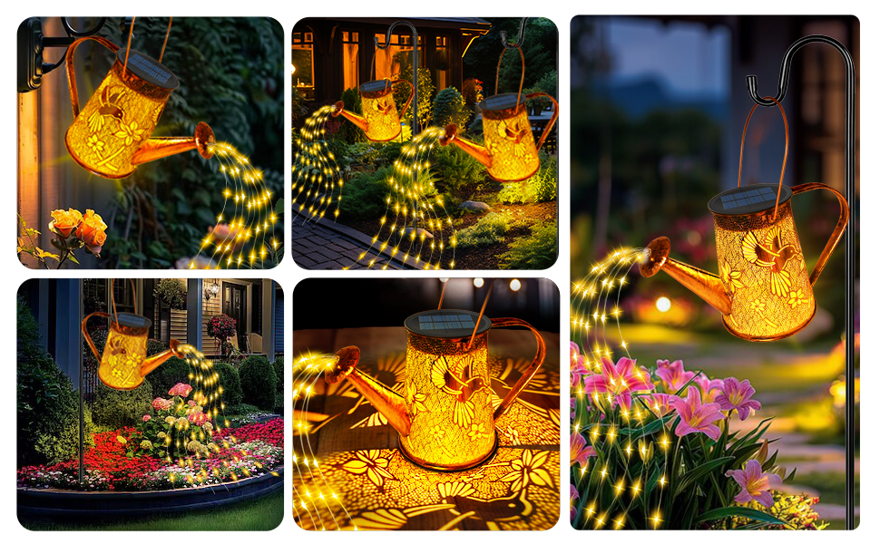 Solar Watering Can Powered String Light Hollow Led Watering Can Light