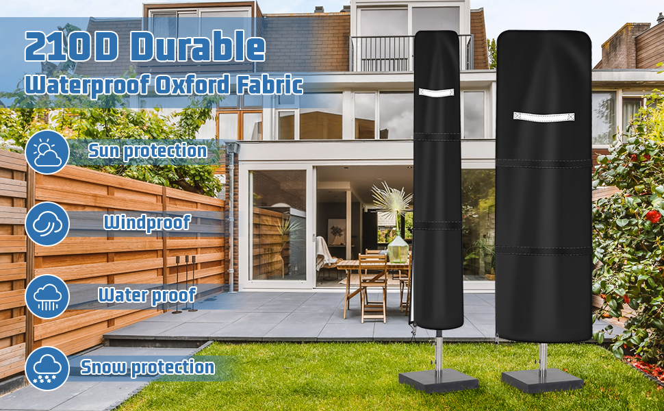OZYAN Parasol Cover Patio Umbrella Covers,Waterproof Windproof,AntiUV