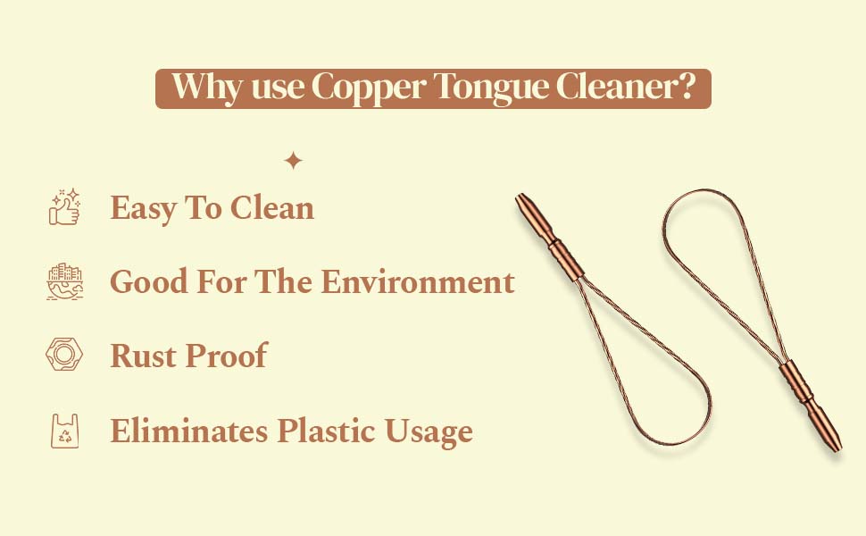 Perfora Copper Tongue Scraper for Adults Improved Taste Sense & Oral Hygiene