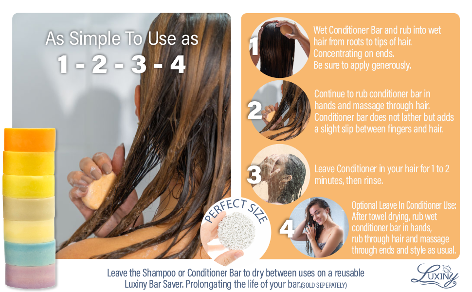 Luxiny Natural Conditioner Bars for Hair, Made in USA, a