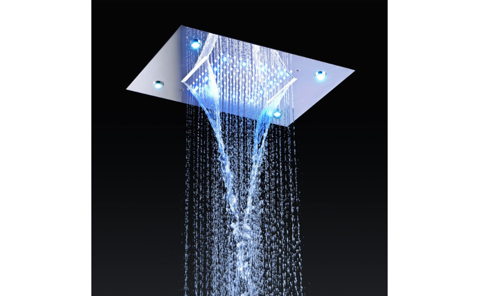 Fontana Isernia 20 * 14" Led Chrome Recessed Ceiling Mount Rainfall