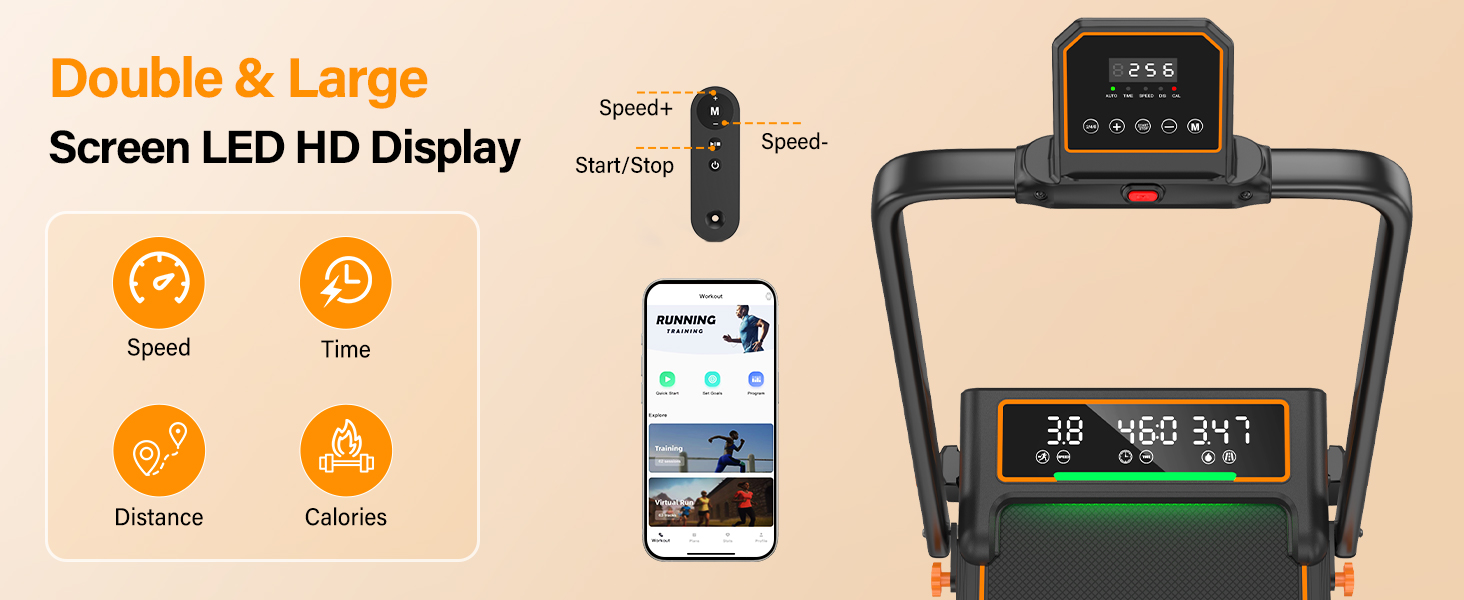 walking pad with incline handle bar treadmill for home