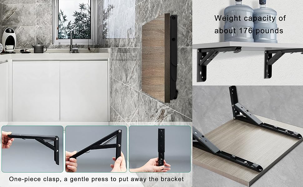 90 Degrees Floating Shelf Bracket,Folding Shelf Brackets,L Heavy Duty