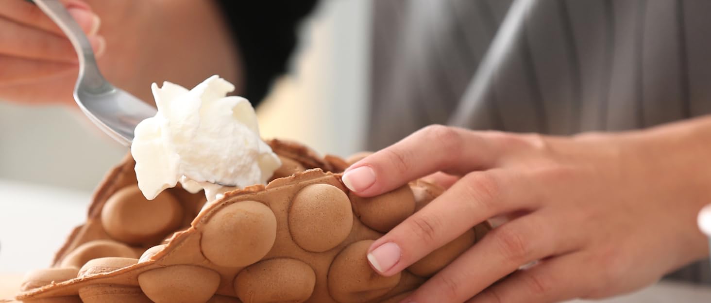 ALDKitchen Bubble Waffle Maker Machine Professional Egg