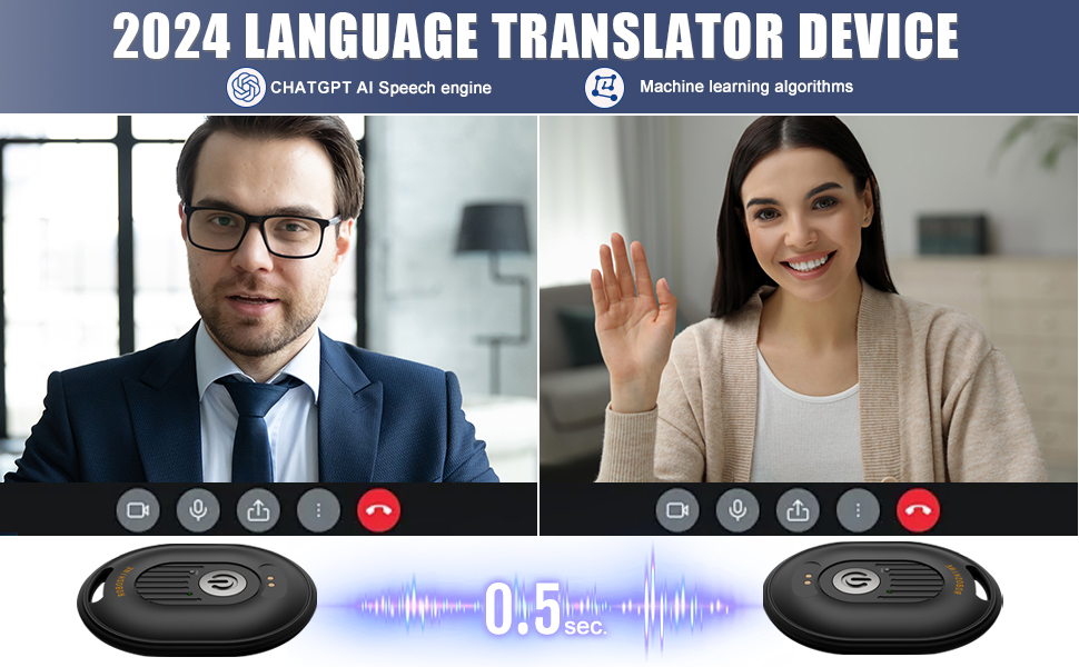 Translator Device, 2024 Language Translator Real Time, Instant Pocket AI Translator