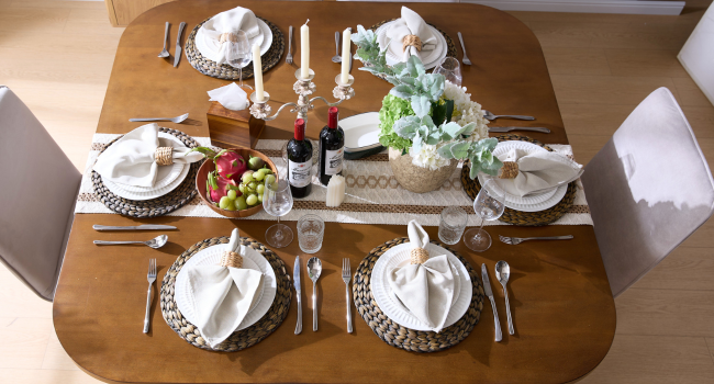 brown placemats