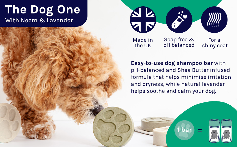 KIND2 Soap Free Dog Shampoo Bar Neem & Lavender Repels Flea and Ticks