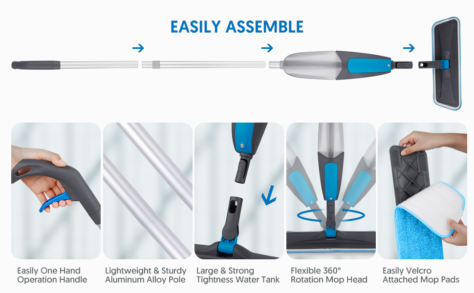 Spray Mops for Floor Cleaning BPAWA Microfiber Spray