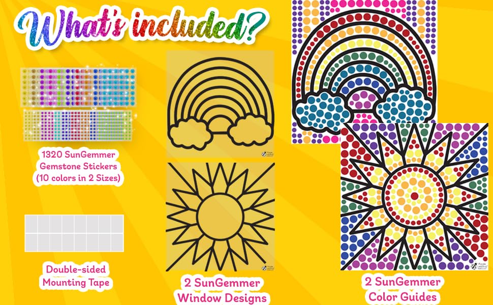 SUNGEMMERS Suncatcher Diamond Painting Kit Suncatcher Sticker Craft