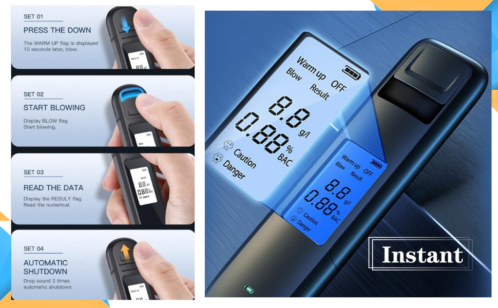 Alcohol Checker, Alcohol Detector, Alcohol Tester, High Precision, LED