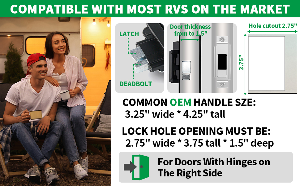 RV Door Locks for Travel Trailers, 2 Pack Camper Door Lock