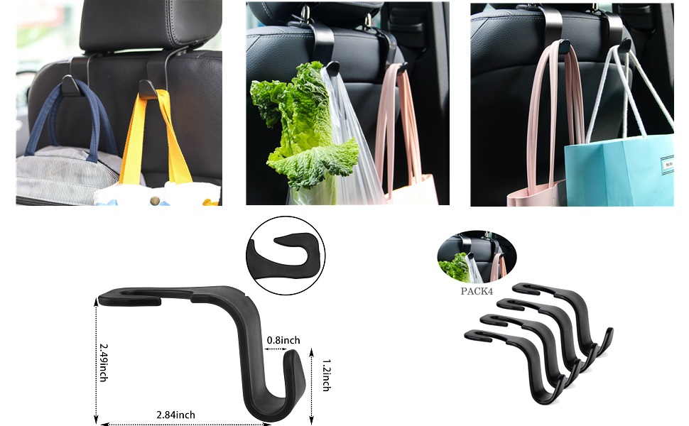 4 Pis Car Backrest Hanger 9 More Flexible and used full orgnizer