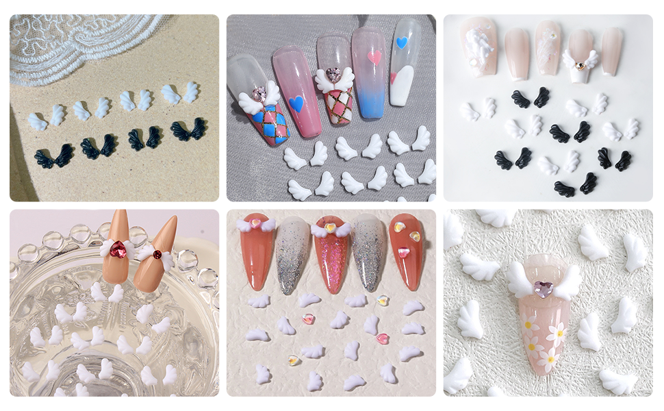 Amazon.co.jp: MAEXUS ネイルパーツ 翼 30組入り 夜光の3Dネイル