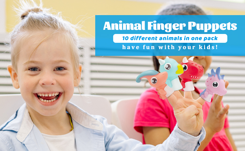AQKILO® Dinosaur 10 Pieces Finger Puppet Set, Animals