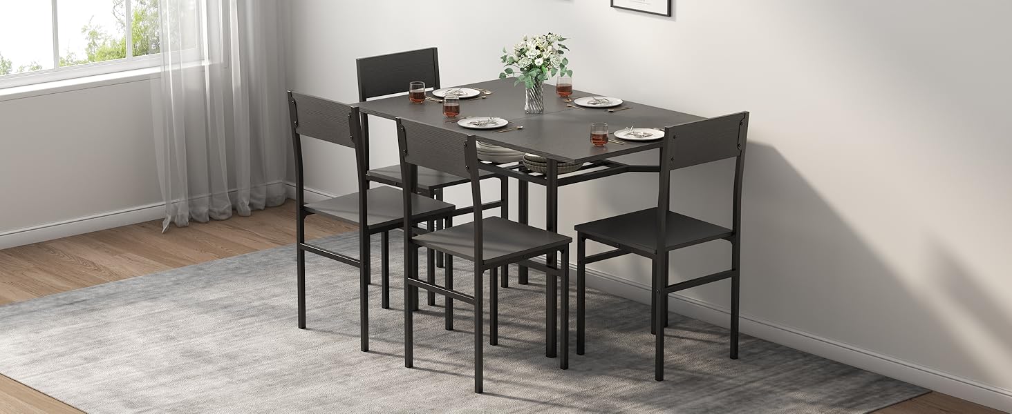 Folding Dining Table for 4, Dining Table Set for 4 with