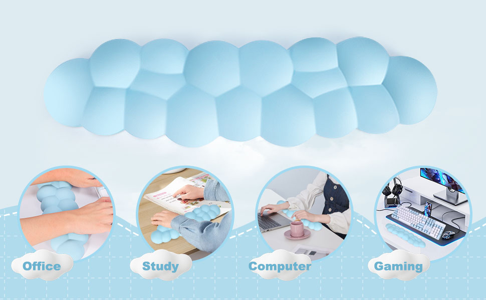 Leolee Keyboard Cloud Wrist Rest, Blue Cloud Wrist Rest