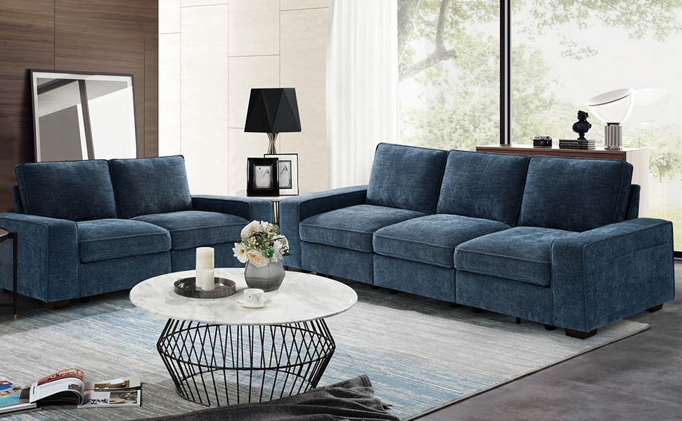 ABAKAN 101" 3Seater Modular Sectional Modern Sofa Couch