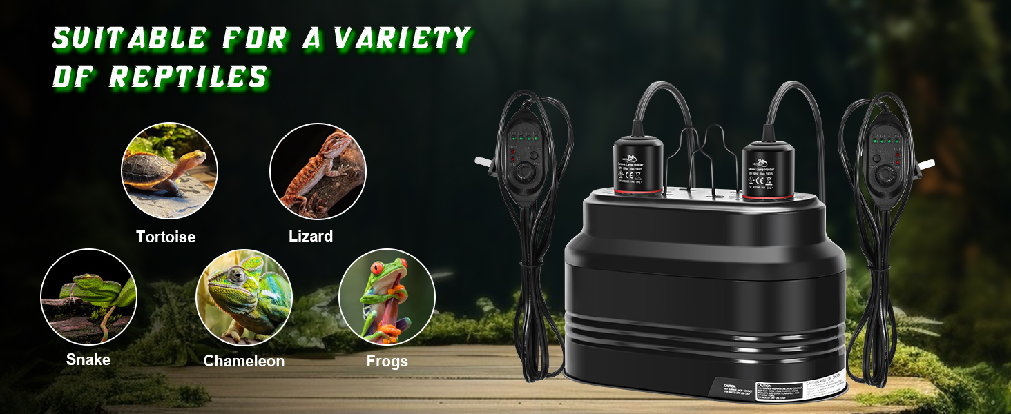 ReptileSnake Turtle Tank Dual Reptile Reflector Reptile Dual Light Fixture Reptile Heat Lamp Fixture