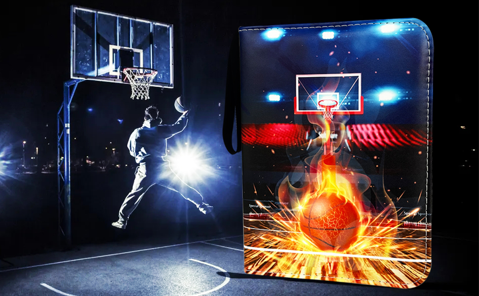 Basketball Card Binder 4 Pocket, Trading Card Binder with