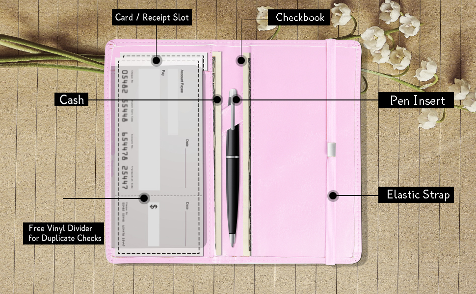 LOLOMLO Slim Checkbook Cover with Snap Closure for