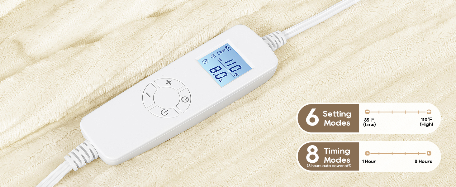 Electric Blanket Heated Throw 84" x 90"