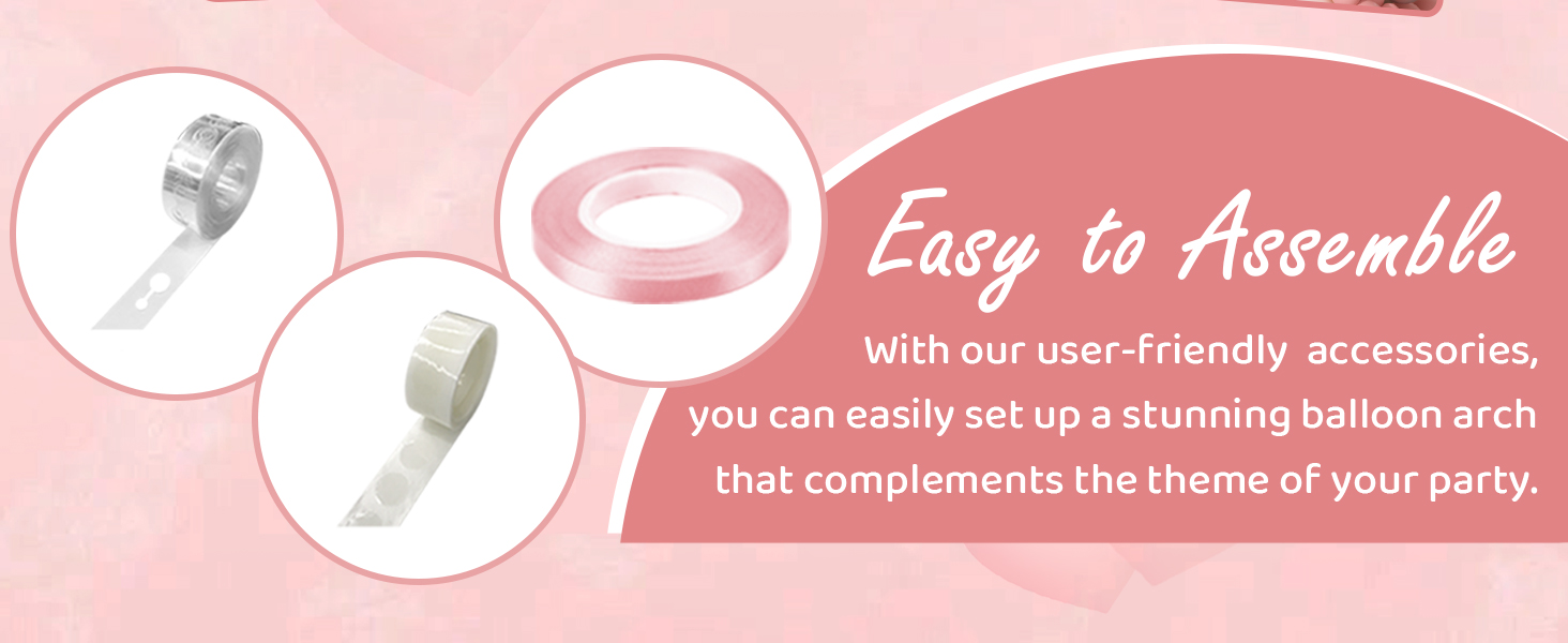 pink and white balloon arch kit