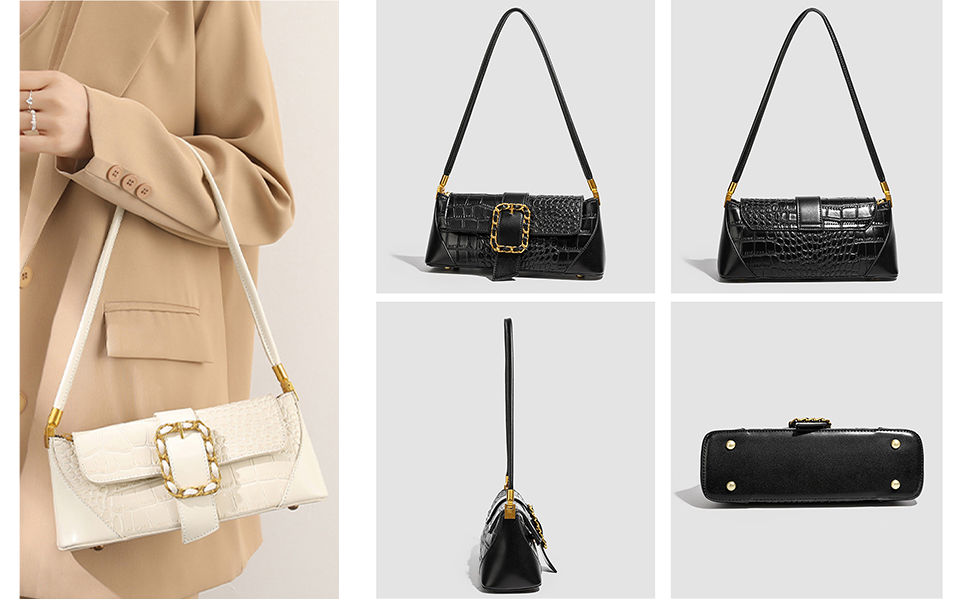 Vintage Buckle Purse for Women Retro Y2K Shoulder Bag