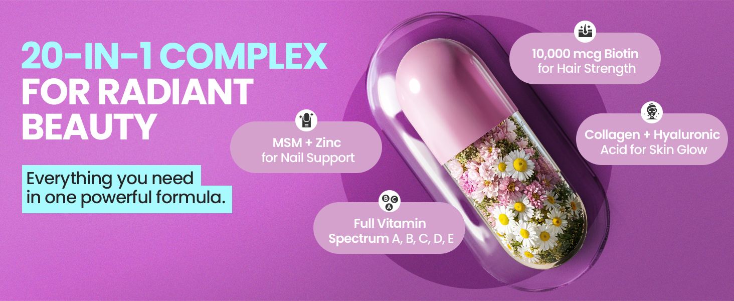 healthy hair growth supplement hair skin and nails women men