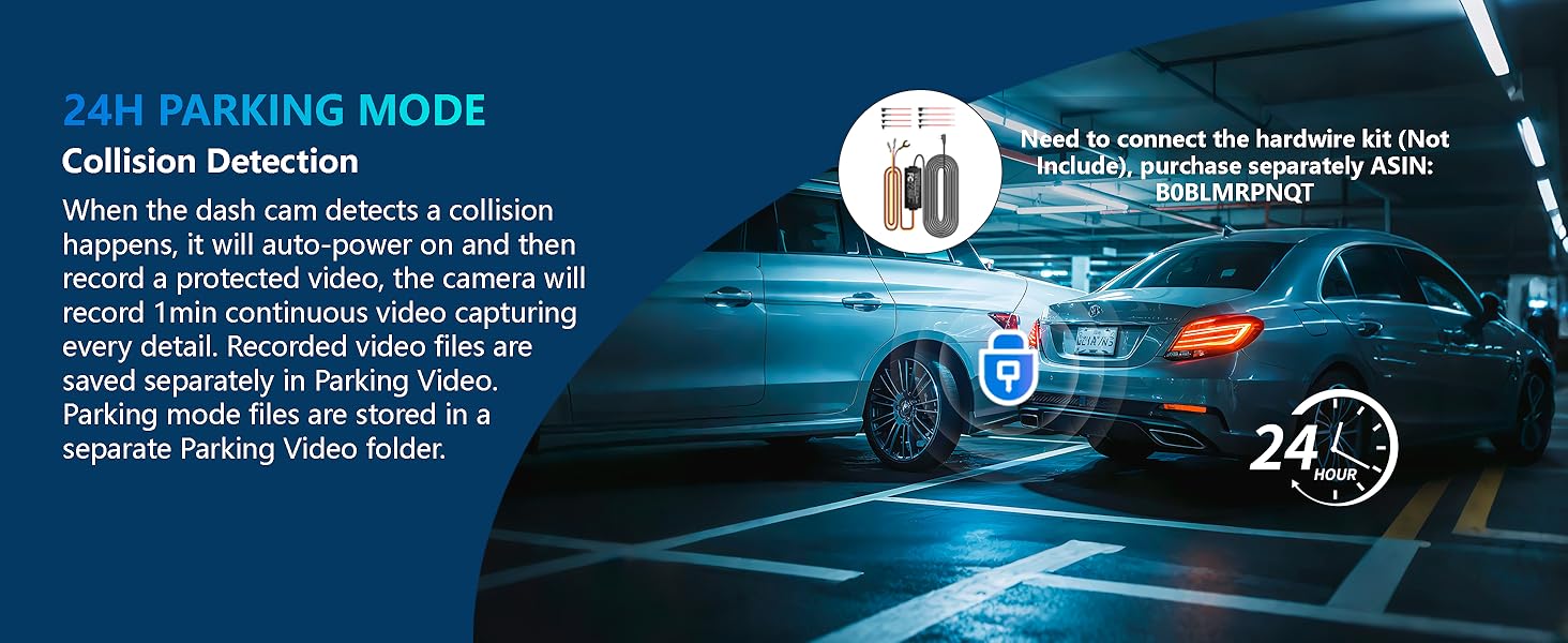 HUPEJOS V8Pro-4CH AI Dash Cam Front and Rear with DMS 360° 4 Channel Dash Camera 24H Parking Mode