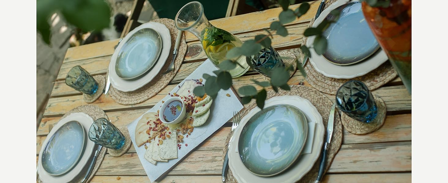 Boho Straw Circle Placemat Braided Heat Resistant Wicker Outdoor Placemats For Patio Table