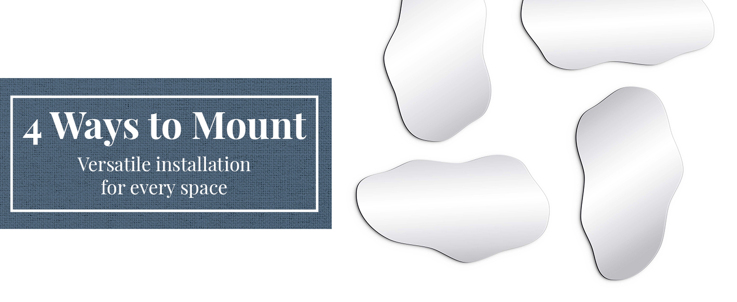 Barnyard Designs Asymmetrical Irregular ... 18 Cloud Wall Mirror Sturdy Mount Hanging Rope Easy Installation Coastal Charm