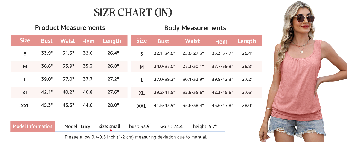 Womens Banded Bottom Scoop Neck Tank Tops Pleated Loose Fit Sleeveless Tops Summer Outfits Outfits