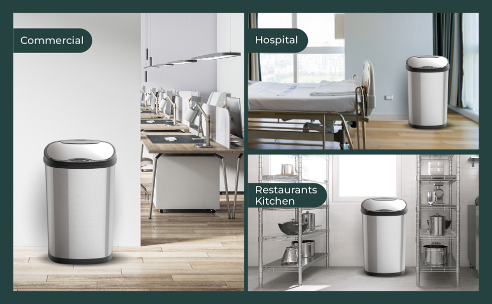 Ninestars DZT5013R Touchless Stylish Motion Sensor Dustbin with Lid