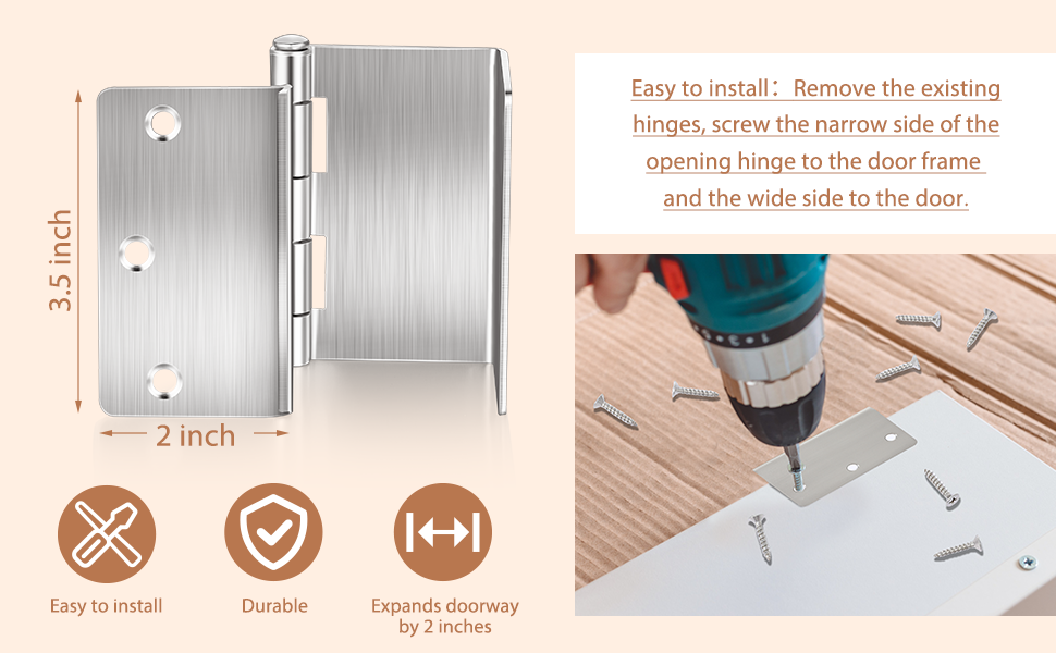3.5 Inches Expandable Door Hinges Offset Hinges Pivot Door Hardware