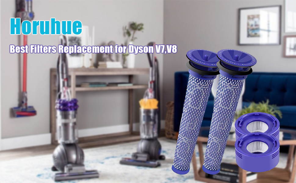 4 Pack Vacuum Filter Replacement Kit with Clean Brush for Dyson V8