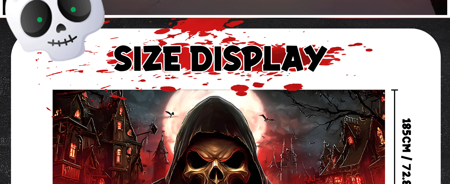 Black & Red Garage Door Cover Ghost Castle Pumpkin Halloween Large Grim Reaper Banner