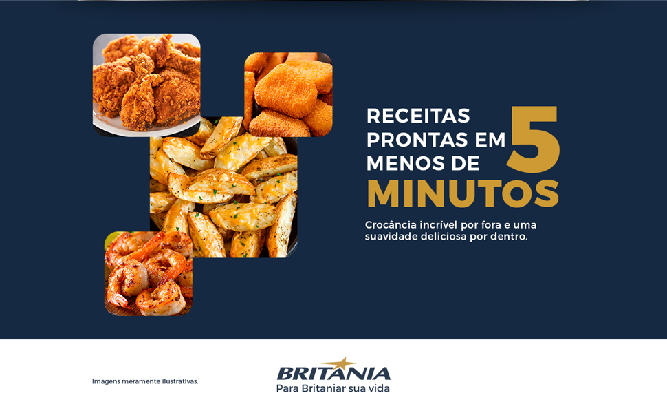 Fritadeira Air Fryer Britânia BFR30 Antiaderente 3L 1000W