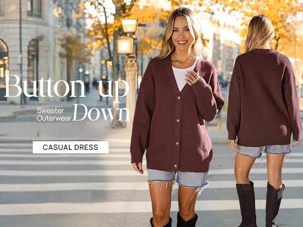 MEROKEETY Women's Cardigan Sweaters 2025 Fall Open Front