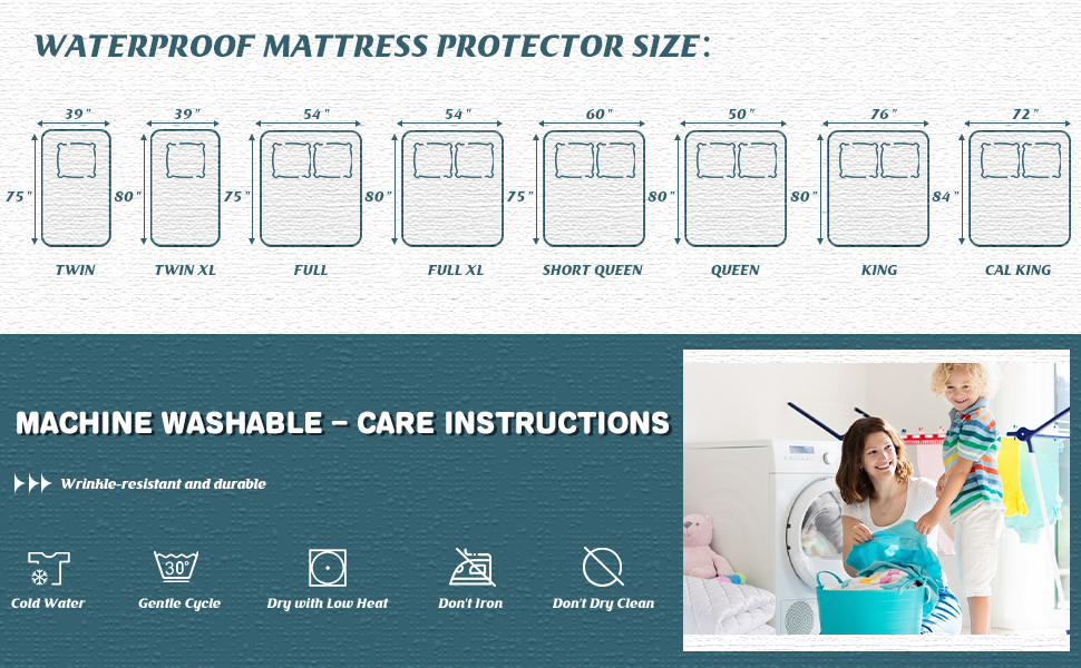 UNILIBRA Queen Size Waterproof Mattress Pad Protector , 6