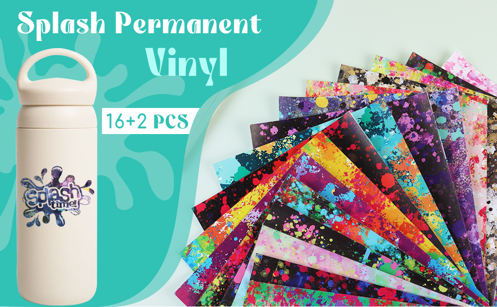 Tintnut Permanent Vinyl 16 Sheets 12"x10", Splash
