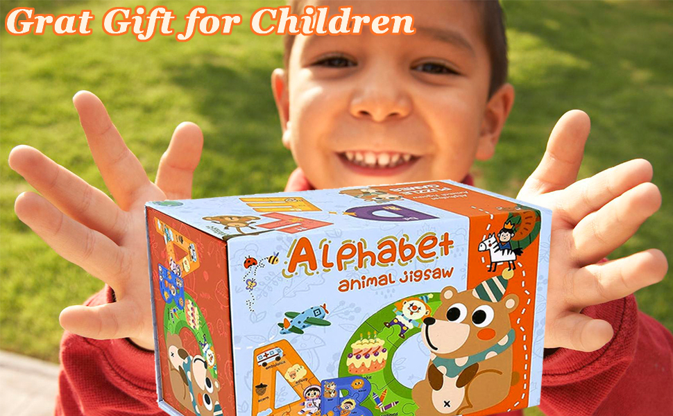 Geweiya Wooden Alphabet Letter Puzzles for Kids Ages 35