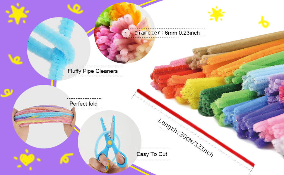 200 pieces Pipe Cleaners & 18 Mixed Colors