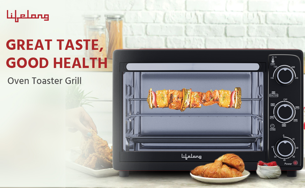 Buy Lifelong OTG 27L Oven Toaster Griller with Rotisserie for Kitchen