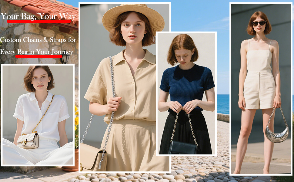 Strap for Purse, Crossbody Bag, Shoulder Bag, Replacement Bag Strap with,Crossbody Chain