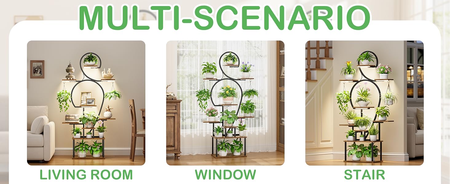 plant stand indoor with grow light