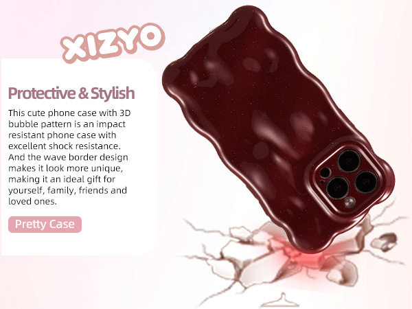 Amazon.com: XIZYO for iPhone 15 Pro Case 6.1 Inch Cute Wave