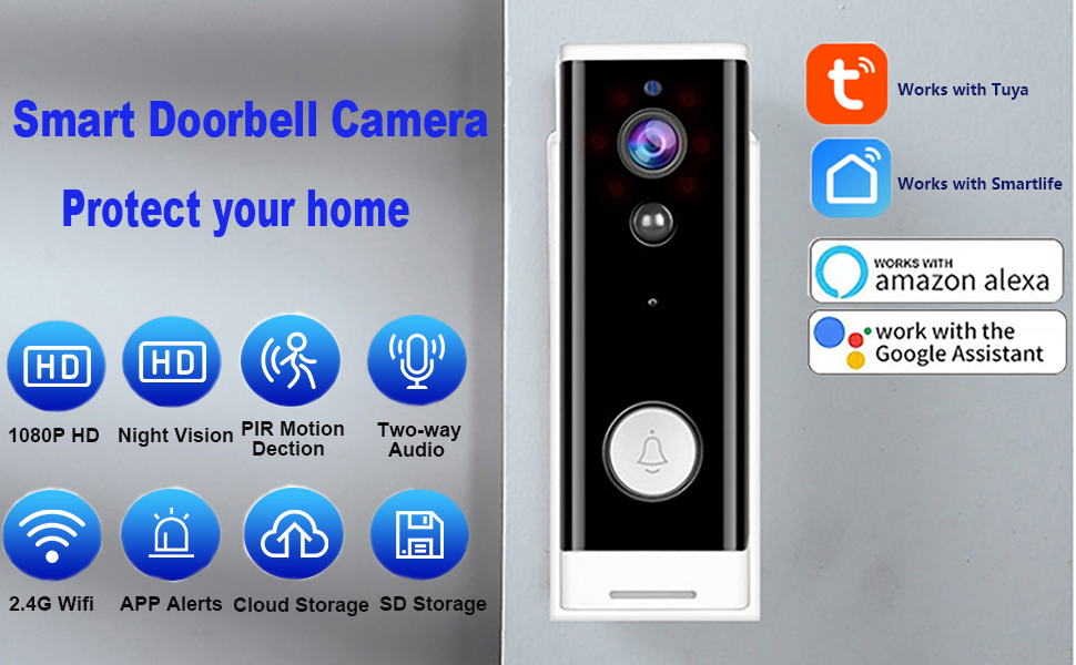 Wireless WiFi Video Doorbell Camera 1080p HD Video Camera